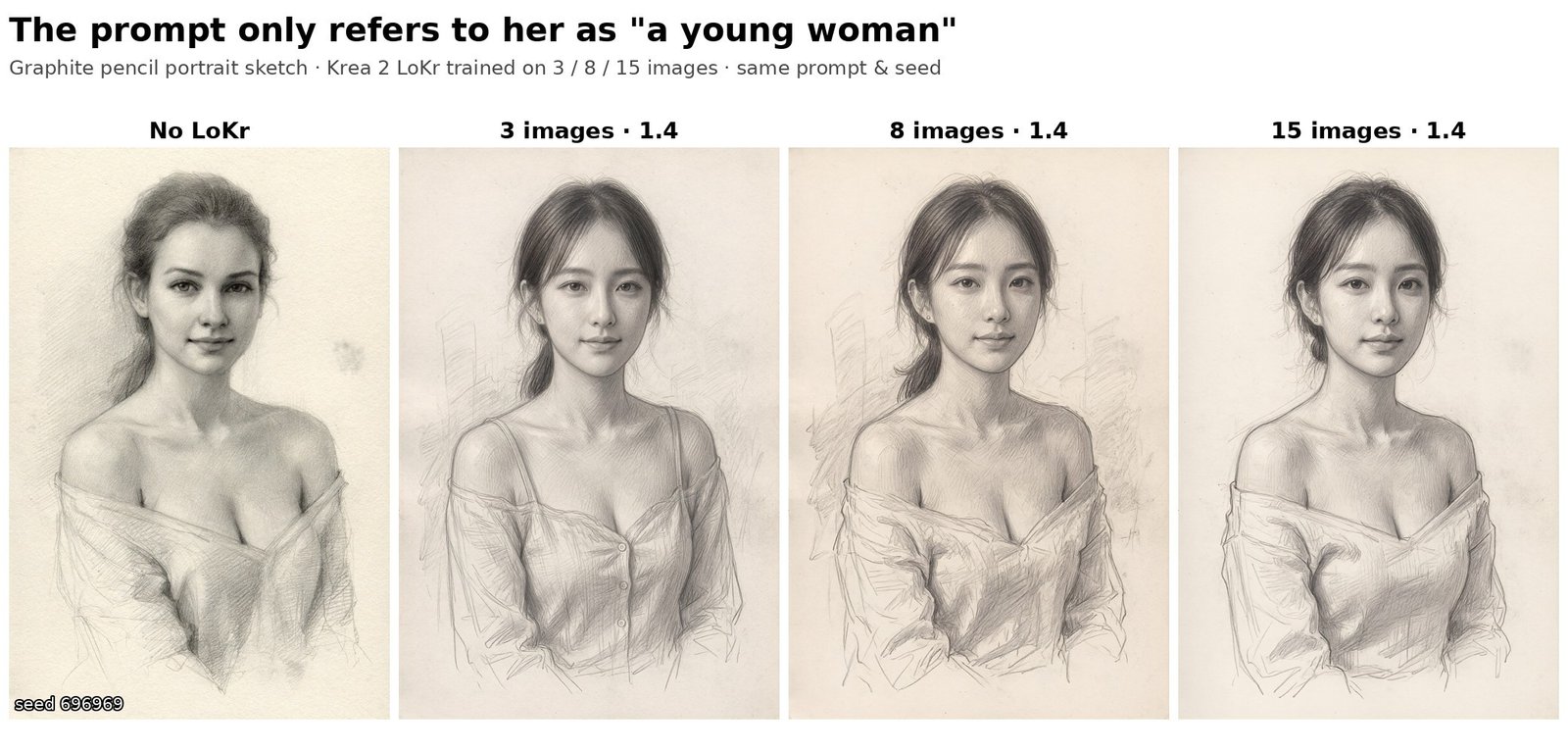 Graphite pencil sketch: all sizes
